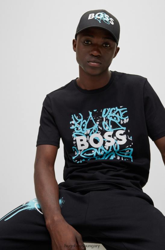 Hugo Boss hugo graffiti-logós sapka pamut twill fekete színben 80P65325 fekete