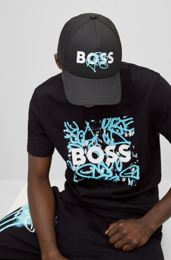 Hugo Boss hugo graffiti-logós sapka pamut twill fekete színben 80P65325 fekete