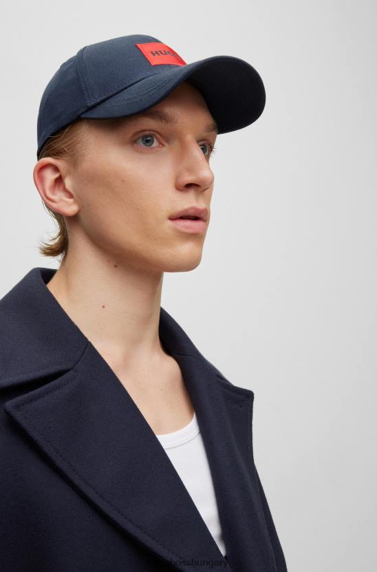 Hugo Boss hugo sötétkék pamut-twill sapka piros logóval 80P65066 sötétkék