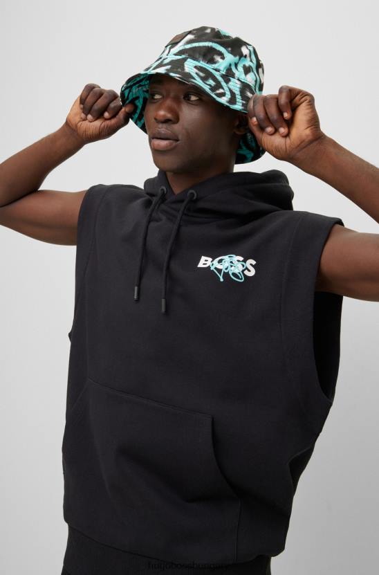 Hugo Boss hugo világoskék graffiti-artwork vödör sapka pamut twillből 80P65756 világoskék