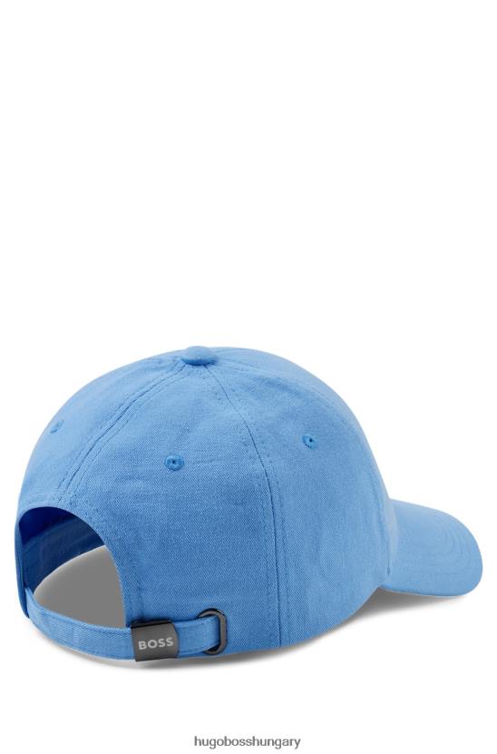 Hugo Boss kék pamut-twill sapka színblokkolt logóval, hugo nyomattal 80P65415 kék