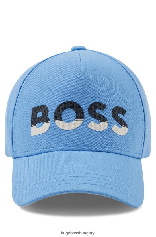 Hugo Boss kék pamut-twill sapka színblokkolt logóval, hugo nyomattal 80P65415 kék