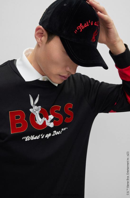 Hugo Boss looney dallamok x bársony sapka 80P65634 fekete