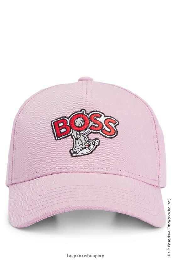 Hugo Boss looney dallamok x pamut-twill sapkás karakterfolt 80P65455 világos rózsaszín