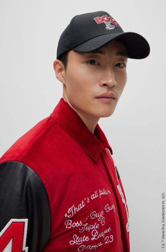 Hugo Boss looney tunes x pamut twill sapka logóval és karakterfolttal 80P65454 fekete