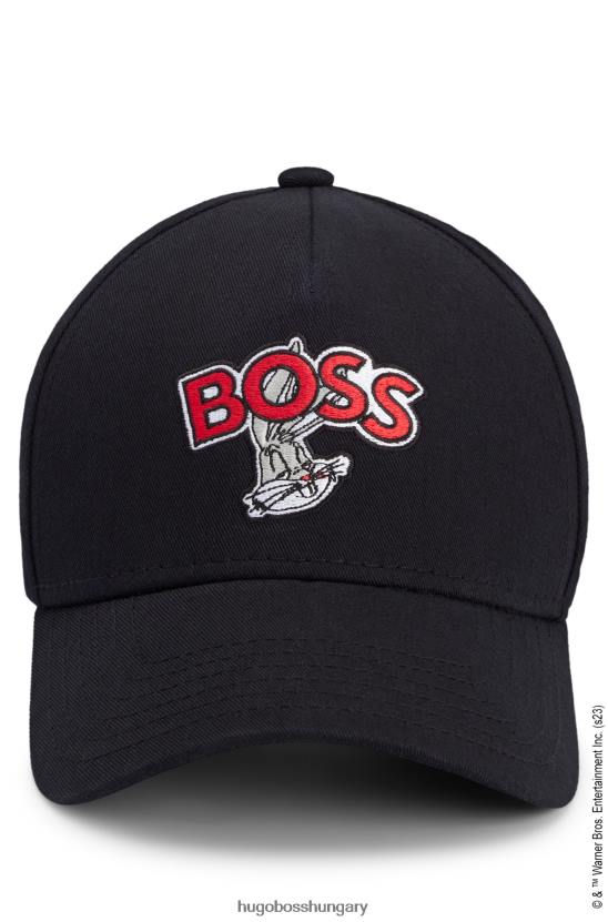 Hugo Boss looney tunes x pamut twill sapka logóval és karakterfolttal 80P65454 fekete