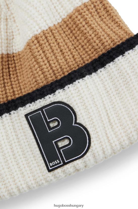 Hugo Boss mintás hugo gyapjúkeverék sapka monogram folttal 80P65057 mintás