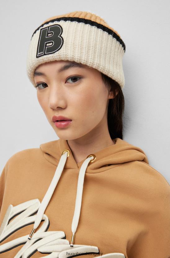 Hugo Boss mintás hugo gyapjúkeverék sapka monogram folttal 80P65057 mintás