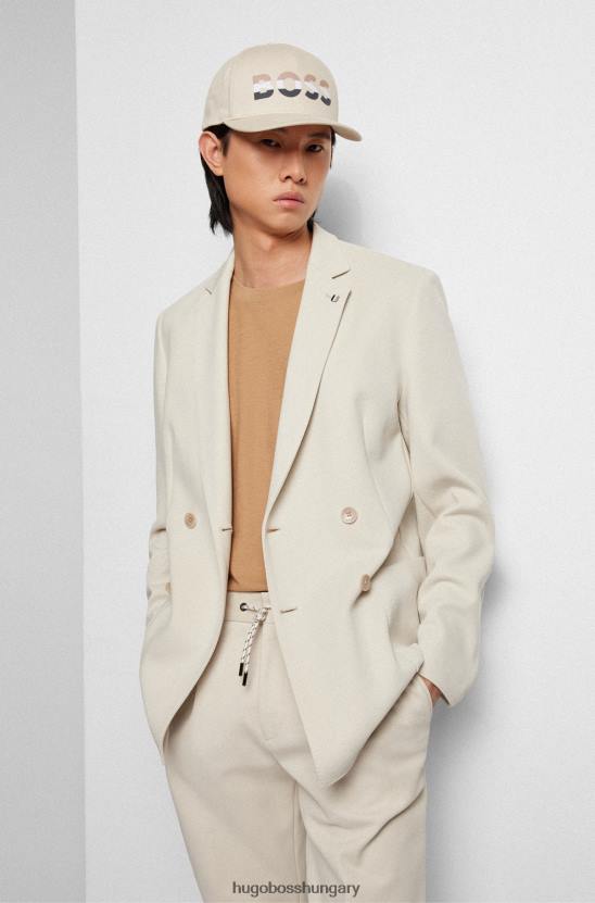 Hugo Boss pamut twill sapka új szezon logóval hugo világos bézs 80P65498 világos bézs