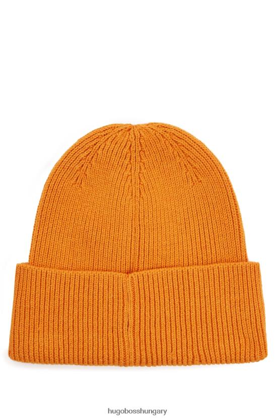 Hugo Boss sötét narancssárga pamutkeverék sapka 3d hímzett hugo logóval 80P65131 sötét narancs