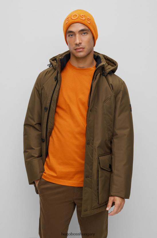 Hugo Boss sötét narancssárga pamutkeverék sapka 3d hímzett hugo logóval 80P65131 sötét narancs