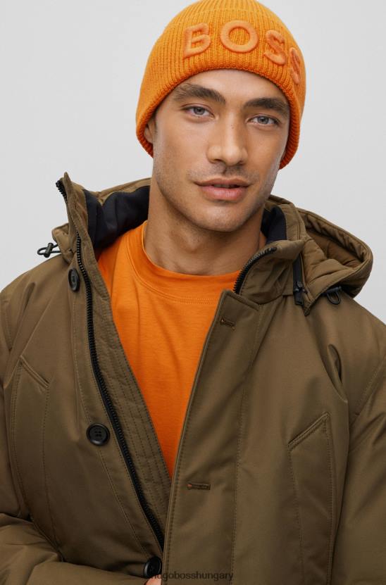 Hugo Boss sötét narancssárga pamutkeverék sapka 3d hímzett hugo logóval 80P65131 sötét narancs