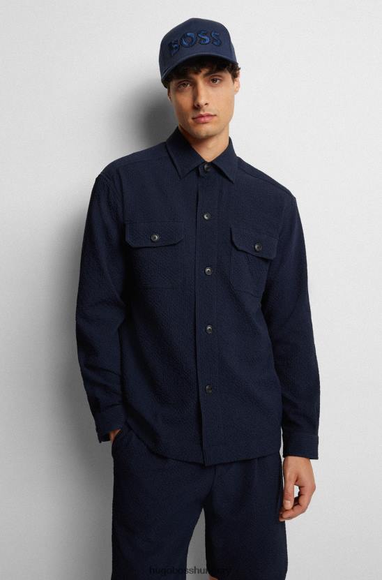 Hugo Boss sötétkék hugo pamut twill sapka logóval 80P65402 sötétkék