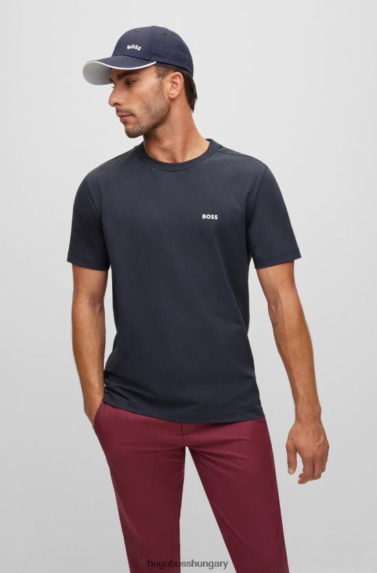 Hugo Boss sötétkék pamut-twill sapka kontrasztos logóval és kibillenthető hugoval 80P65188 sötétkék