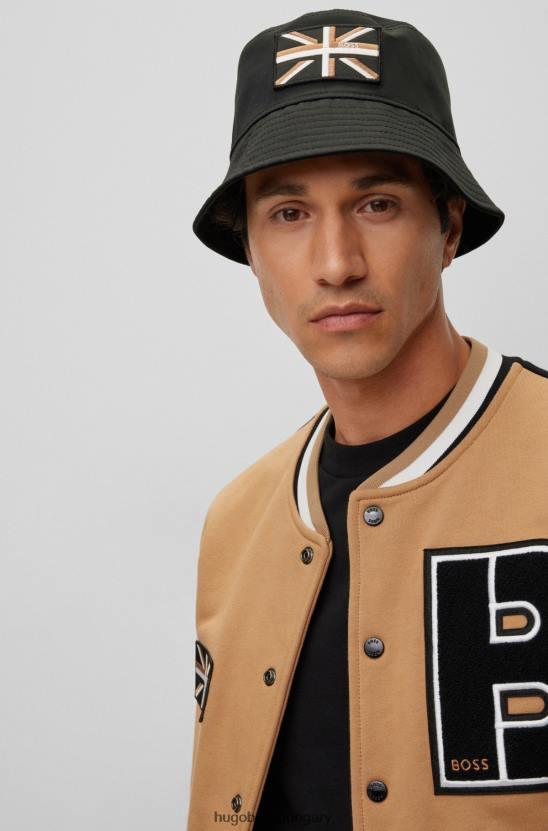 Hugo Boss union-jack bucket sapka brit millerain pamut fekete hugo színben 80P65589 fekete