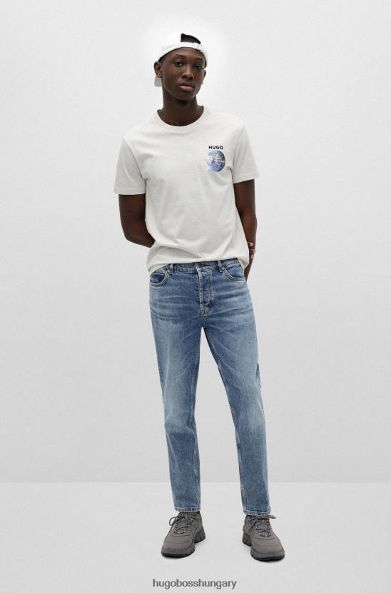 Hugo Boss világos bézs hugo pamut-twill sapka, föld napnyomással 80P65809 világos bézs