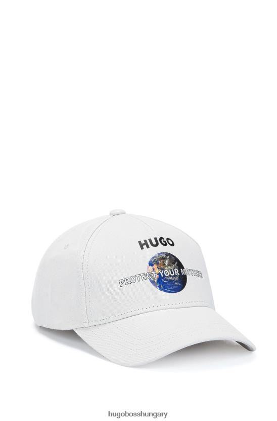 Hugo Boss világos bézs hugo pamut-twill sapka, föld napnyomással 80P65809 világos bézs