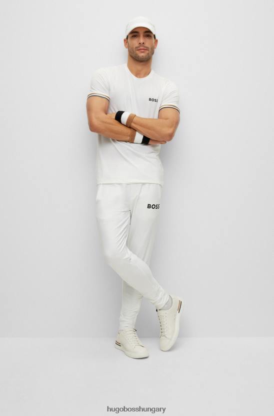 Hugo Boss x matteo berrettini stretch-poplin sapka logóval 80P65746 fehér