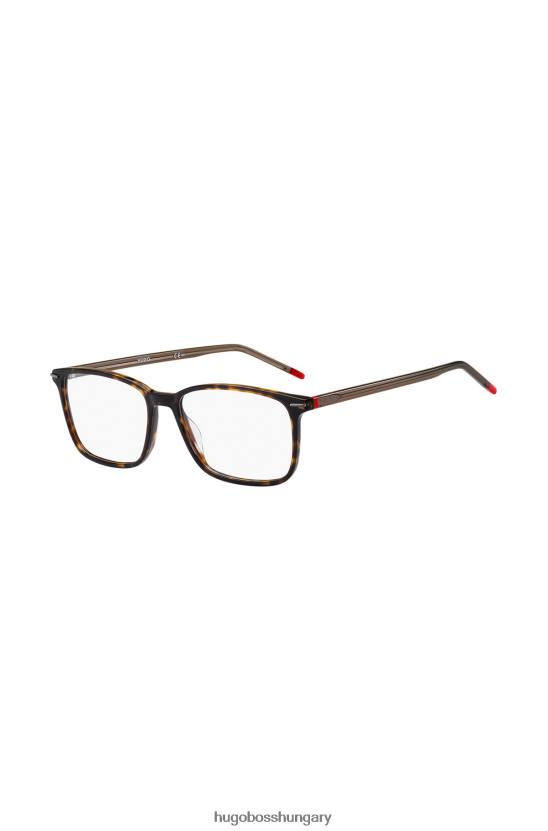 Hugo Boss havanna-acetát optikai keretek piros részletekkel válogatott előre csomagolt hugo 80P65582 válogatott előre csomagolt