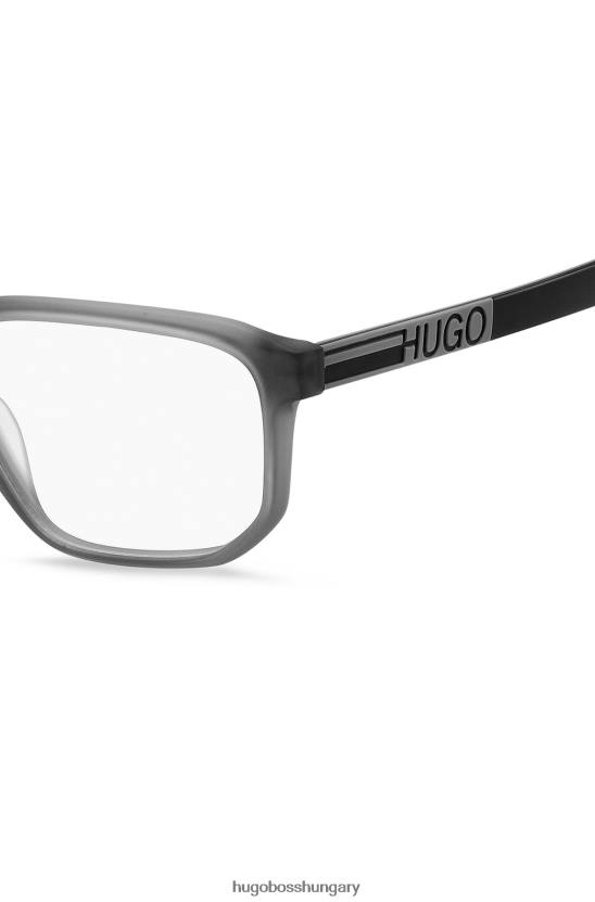 Hugo Boss hugo szürke-acetát optikai keretek gumírozott logóval, válogatott előre csomagolva 80P65798 válogatott előre csomagolt