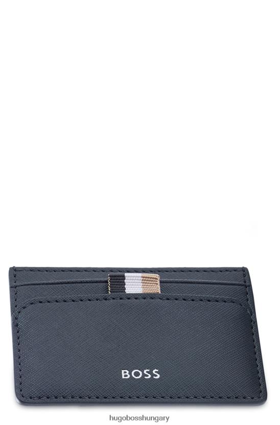 Hugo Boss Sötétkék hugo strukturált pénzkapcsos kártyatartó logós felirattal 80P65592 sötétkék