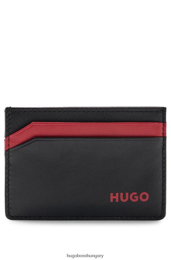 Hugo Boss bőr kártyatartó emed logóval 80P65085 fekete