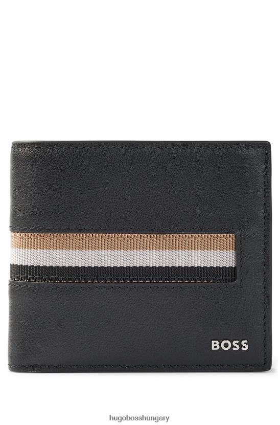 Hugo Boss fekete díszdobozos pénztárca és kulcstartó bőr hugo 80P65813 fekete