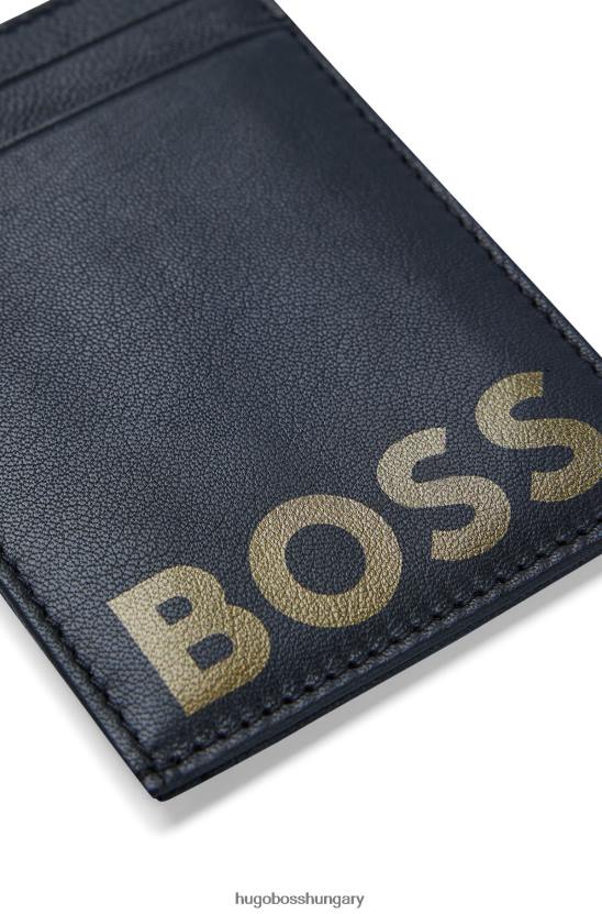 Hugo Boss fekete hugo bőr kártyatartó kontraszt logóval és azonosító ablakkal 80P65208 fekete