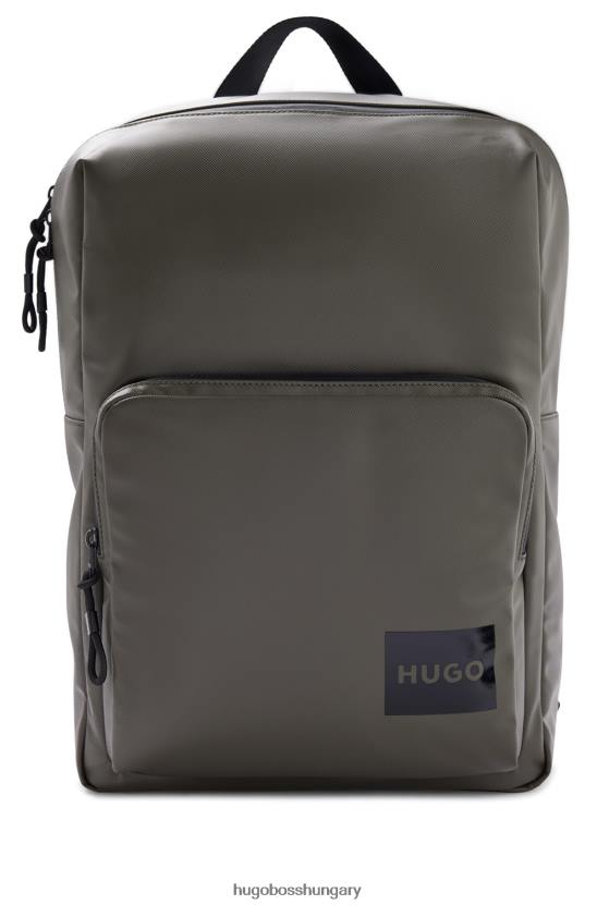 Hugo Boss bevonatos szövet hátizsák hugo sötétzöld logóval 80P65309 sötétzöld