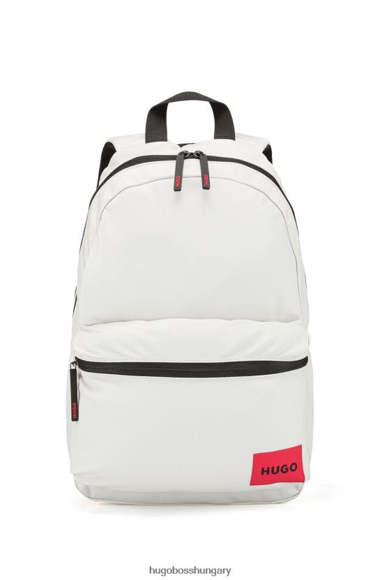 Hugo Boss hugo hátizsák újrahasznosított nylonból, fehér piros logóval 80P65627 fehér