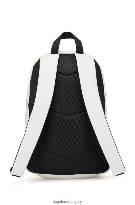 Hugo Boss hugo hátizsák újrahasznosított nylonból, fehér piros logóval 80P65627 fehér