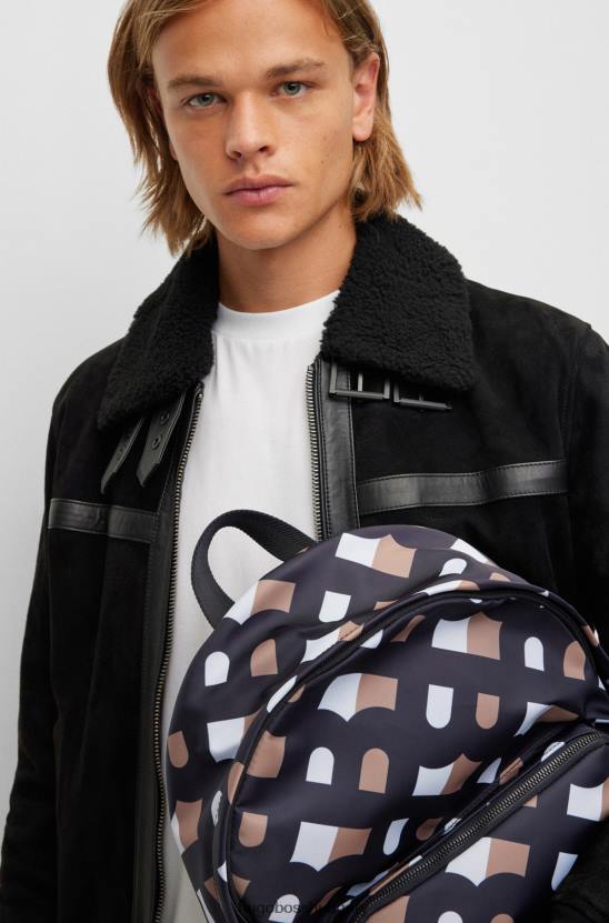 Hugo Boss hugo monogrammintás hátizsák újrahasznosított anyagból, állítható pántokkal mintás 80P65204 mintás