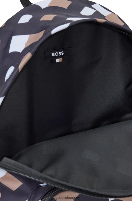Hugo Boss hugo monogrammintás hátizsák újrahasznosított anyagból, állítható pántokkal mintás 80P65204 mintás