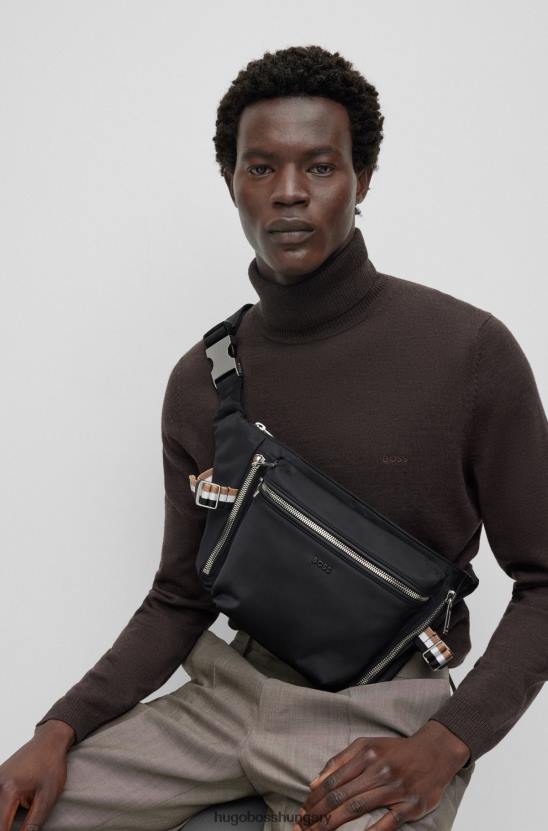 Hugo Boss cipzáras zsebes övtáska újrahasznosított anyagból hugo fekete 80P65921 fekete