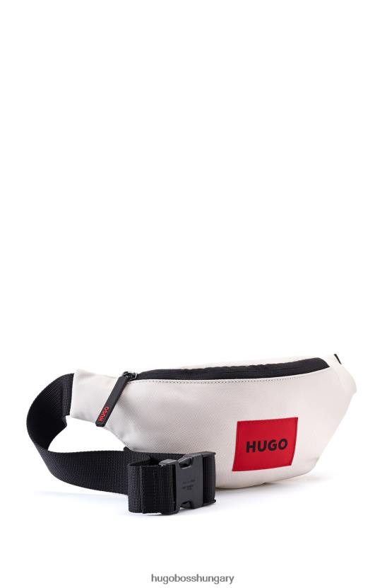 Hugo Boss fehér övtáska újrahasznosított nylonból, piros hugo logóval 80P65773 fehér