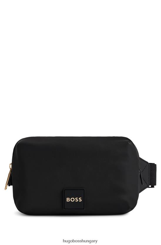 Hugo Boss fekete hugo újrahasznosított nylon övtáska arany tónusú hardverrel 80P65578 fekete