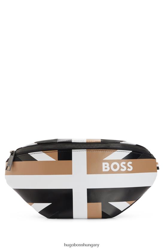 Hugo Boss hugo övtáska jellegzetes csíkkal és logóval mintázott 80P65319 mintás