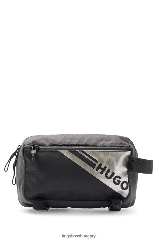 Hugo Boss hugo övtáska metál hatású logóval, fekete 80P65891 fekete