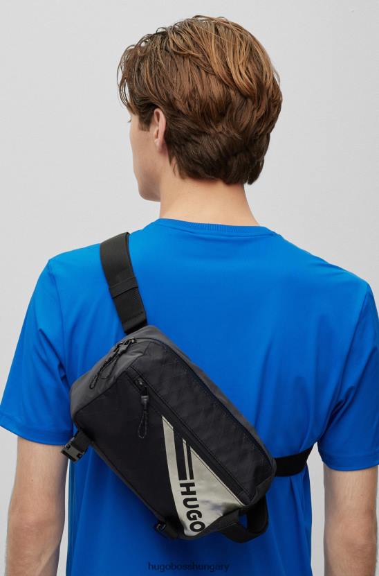 Hugo Boss hugo övtáska metál hatású logóval, fekete 80P65891 fekete