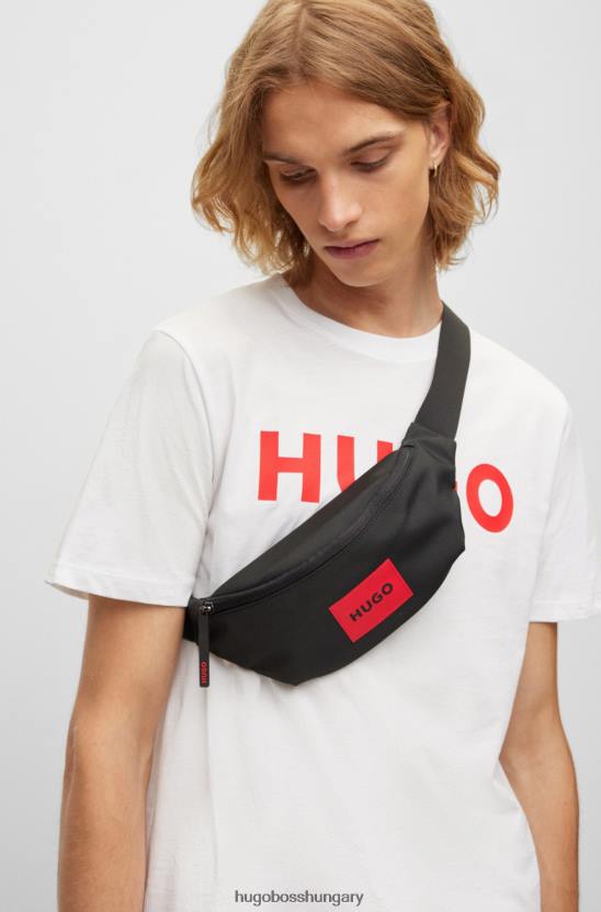 Hugo Boss övtáska újrahasznosított nylonból, piros logóval, hugo black címkével 80P65774 fekete