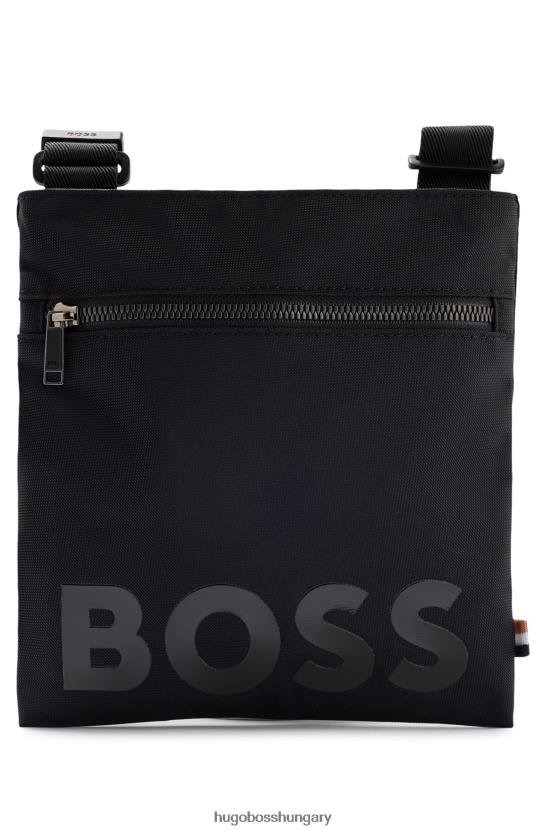 Hugo Boss fekete hugo újrahasznosított nylon borítéktáska nyomott logóval 80P65457 fekete