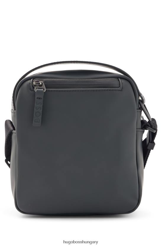 Hugo Boss fekete hugo matt gumírozott riportertáska perforált logóval 80P65335 fekete