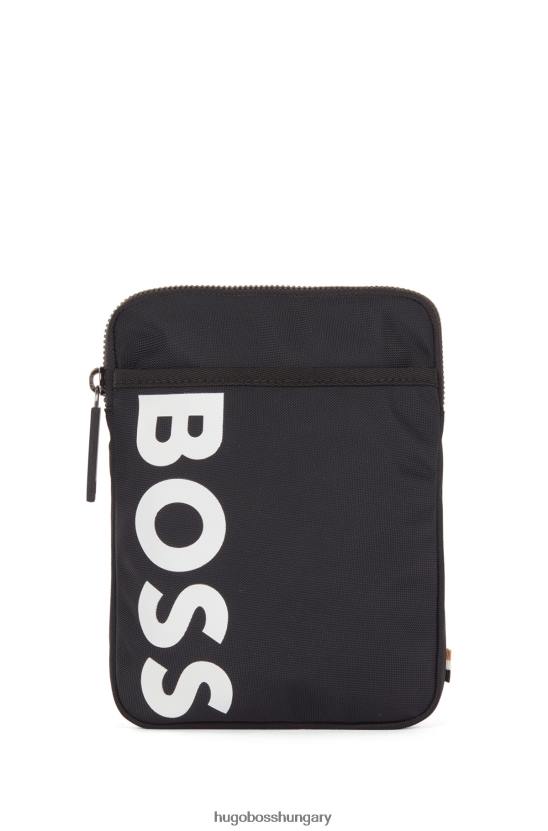 Hugo Boss fekete újrahasznosított nylon nyaktasak fényes hugo logóval 80P65752 fekete