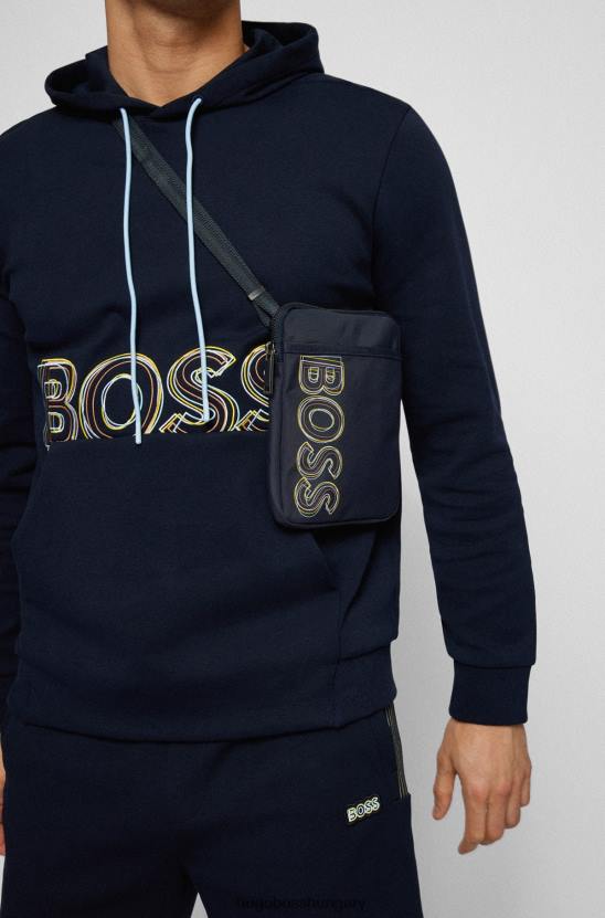Hugo Boss újrahasznosított nylon nyaktasak réteges logóval, sötétkék hugo nyomattal 80P65299 sötétkék