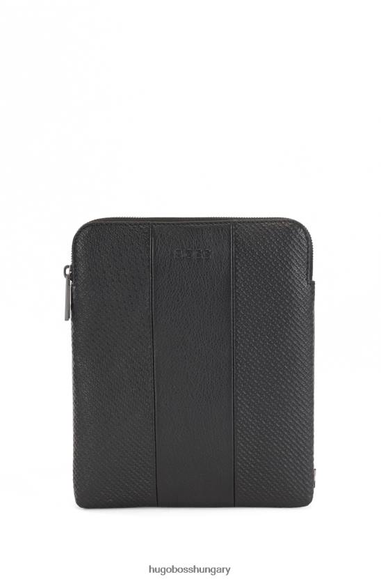 Hugo Boss borítéktáska sima és sima olasz bőrből 80P65511 fekete