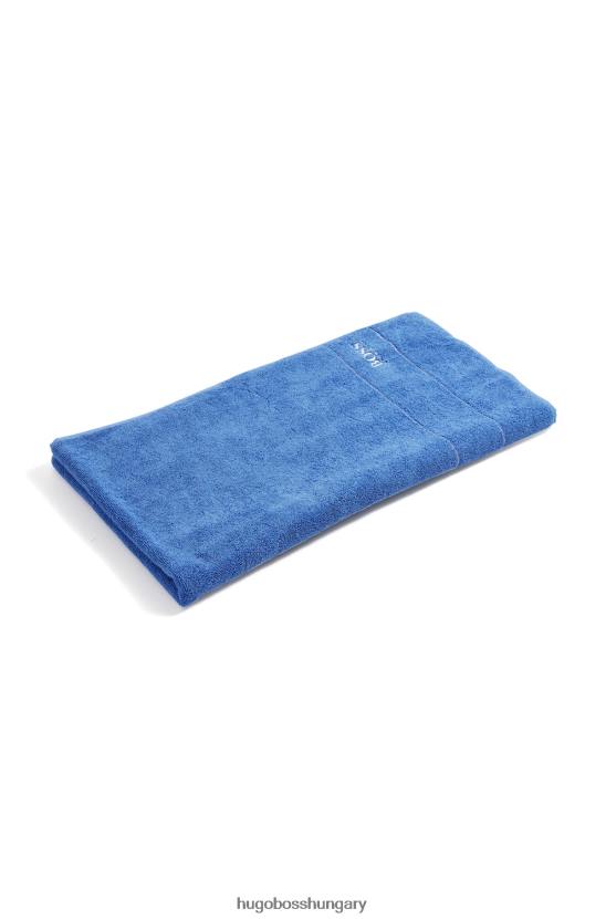 Hugo Boss egyiptomi-pamut fürdőlepedő kontraszt logóval hugo blue 80P65781 kék