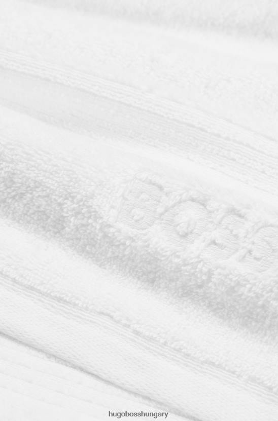 Hugo Boss fehér logóval hímzett kéztörlő égei pamut hugo anyagból 80P65597 fehér