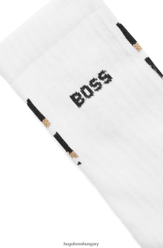 Hugo Boss fehér negyed hosszúságú zokni union jack-el és hugo márkával 80P63484 fehér