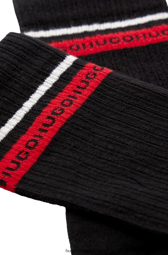 Hugo Boss hugo fekete két csomag negyed hosszúságú zokni, logószalaggal 80P62170 fekete
