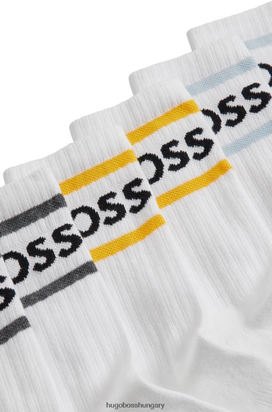 Hugo Boss hugo három csomag rövid zokni csíkokkal és fehér logóval 80P64236 fehér